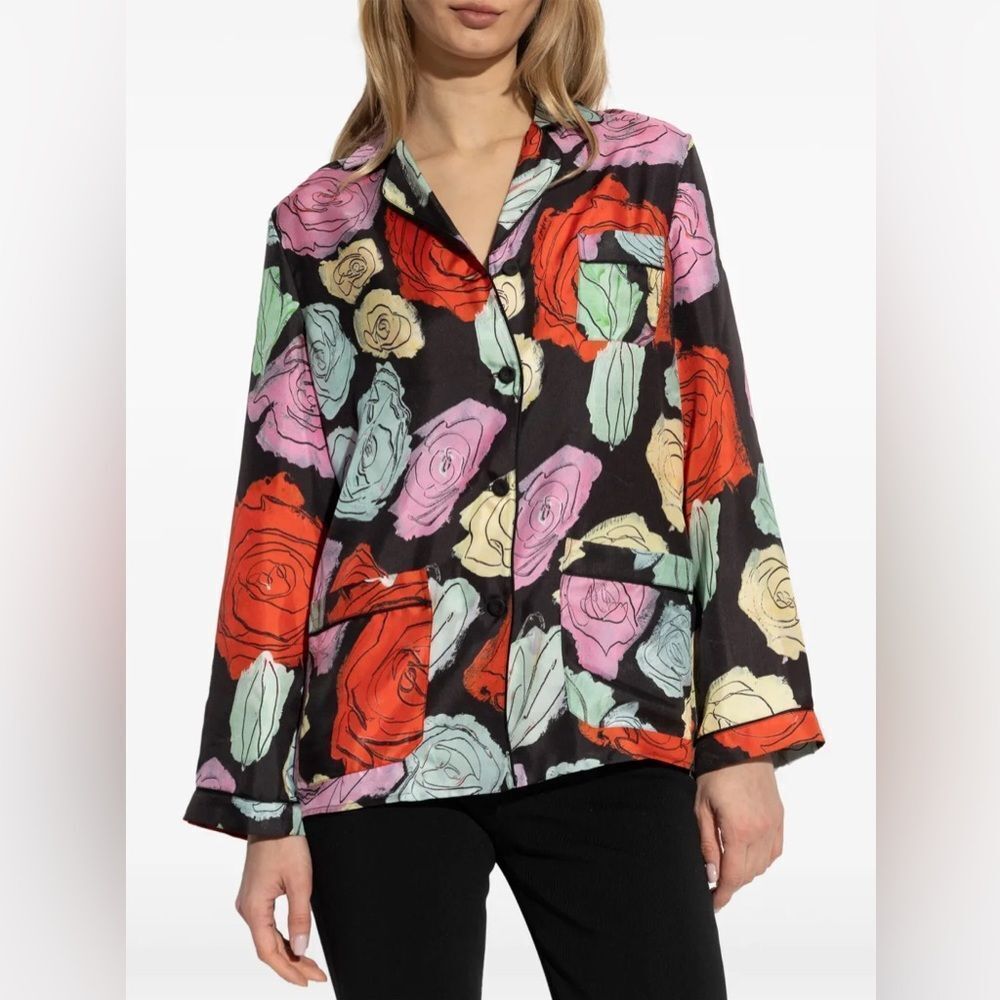 Marni Silk floral-motif shirt Jacket Multicolor Size 40